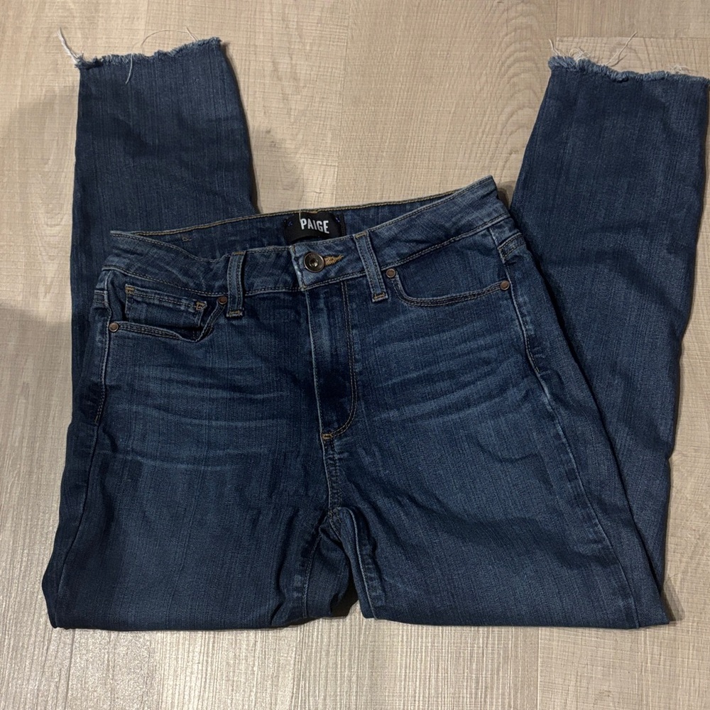 PAIGE Indigo Frayed Hem Jeans